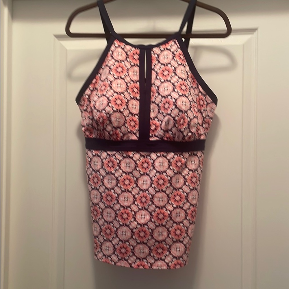 Lands' End Red‎ and White Fitted Swim Camisole